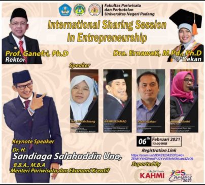 Read more about the article International Sharing Session In Entrepreneurship bersama Menteri Pariwisata dan Ekonomi Kreatif